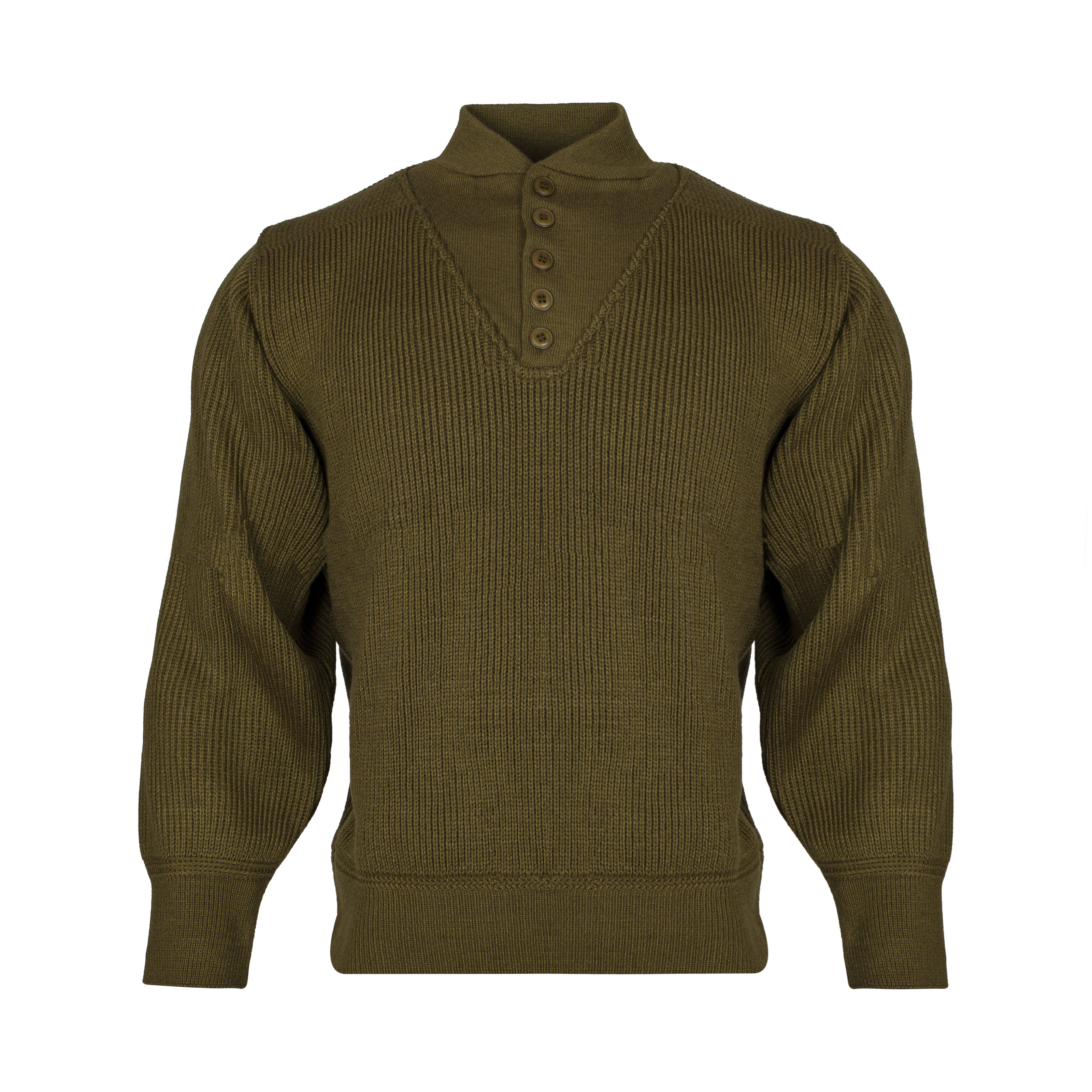 US Army GI high-neck jumper, knitted jumper, winter wool jumper, 5-button winter outerwear
